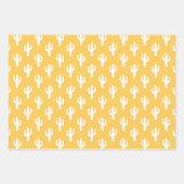 Cactus Patroon Geel Sinaasappel Blauw Woestijn Zui Inpakpapier Vel (Voorkant)