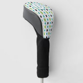 Cactus patroon groene cyaan bloem golfheadcover (Schuin)