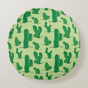 cactus patroon. handtekenpatroon. naadloos dan rond kussen