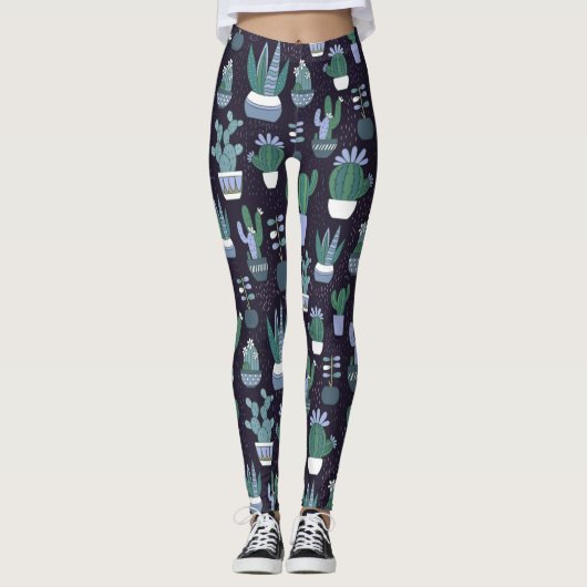 Cactus-patroon Leggings (Voorkant)