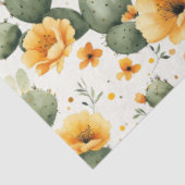 Cactus patroon met gele bloemen Decoupage Tissuepapier (Detail)