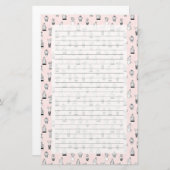 Cactus-patroon met handgetekende cactus briefpapier (Voorkant / Achterkant)