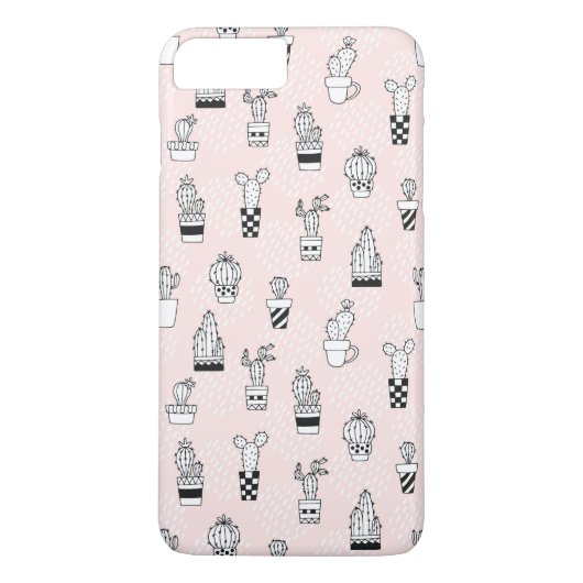 Cactus-patroon met handgetekende cactus Case-Mate iPhone case (Achterkant)