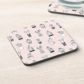 Cactus-patroon met handgetekende cactus drankjes onderzetter (Linkerzijde)