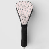 Cactus-patroon met handgetekende cactus golfheadcover (Voorkant)
