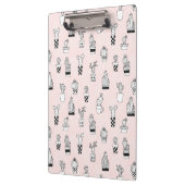 Cactus-patroon met handgetekende cactus klembord (Links)