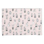 Cactus-patroon met handgetekende cactus kussensloop (Voorkant-Rechts)