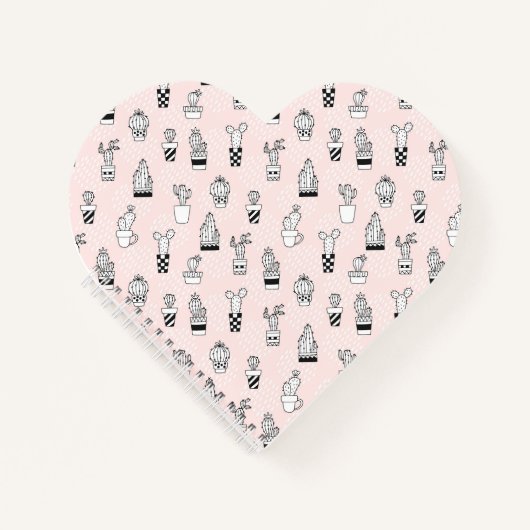 Cactus-patroon met handgetekende cactus notitieboek (Voorkant)