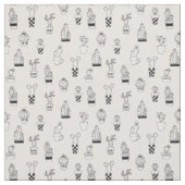 Cactus-patroon met handgetekende cactus stof (Swatch)