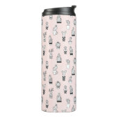 Cactus-patroon met handgetekende cactus thermosbeker (Gedraaid links)