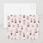 Cactus-patroon met handtekening bevestigen briefkaart (Voorkant / Achterkant)