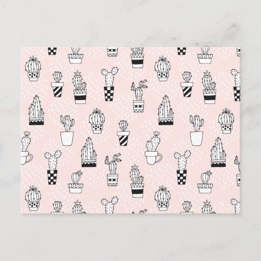 Cactus-patroon met handtekening bevestigen briefkaart (Voorkant)