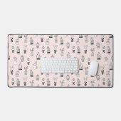 Cactus-patroon met handtekening bevestigen bureaumat (Keyboard & Muis)