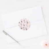 Cactus-patroon met handtekening bevestigen ronde sticker (Envelop)