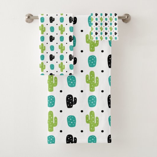 Cactus patroon ontwerp bad handdoek (Insitu)
