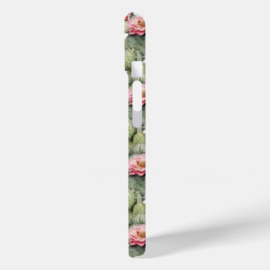 Cactus patroon roze bloemen monogram Case-Mate iPhone case (Achterkant / Links)