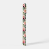 Cactus patroon roze bloemen monogram iPhone 15 case (Rechterkant)