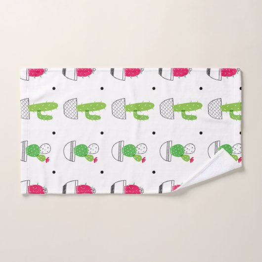 Cactus patroon roze groen ontwerp bad handdoek (Handdoek)