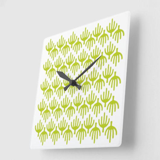 Cactus-patroon Vierkante Klok (Hoek)