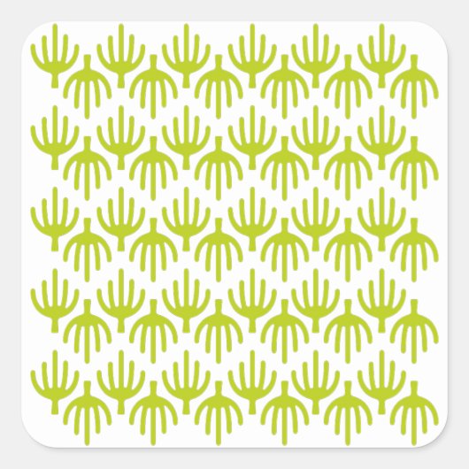 Cactus-patroon Vierkante Sticker (Voorkant)
