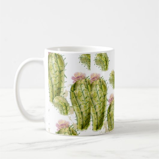 Cactus patroon waterverf koffiemok (Links)