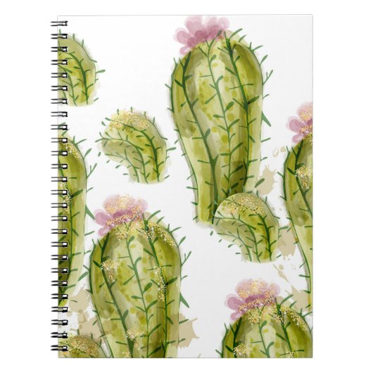 Cactus patroon waterverf notitieboek (Voorkant)
