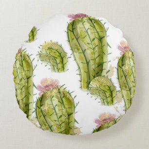 Cactus patroon waterverf rond kussen