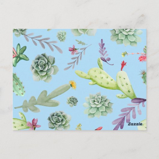 Cactus Pattern 10 Briefkaart (Achterkant)