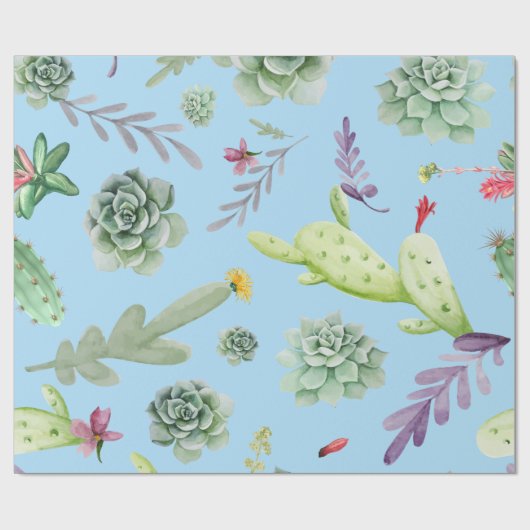 Cactus Pattern 10 Cadeaupapier (Vlak)