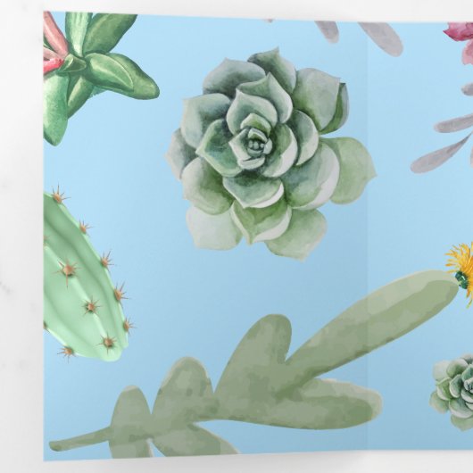 Cactus Pattern 10 Drieluik Wenskaart (Binnenzijde eerst)