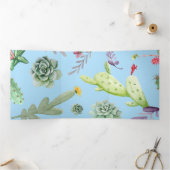 Cactus Pattern 10 Drieluik Wenskaart (Binnen)