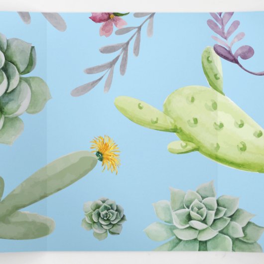 Cactus Pattern 10 Drieluik Wenskaart (Binnenkant midden)