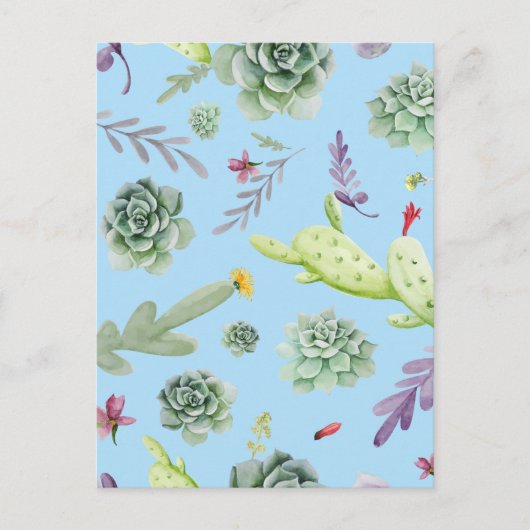 Cactus Pattern 10 Feestdagenkaart (Voorkant)