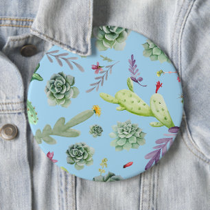 Cactus Pattern 10 Ronde Button 6,0 Cm