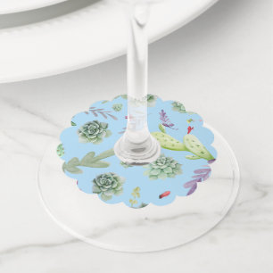 Cactus Pattern 10 Wijnglaslabel