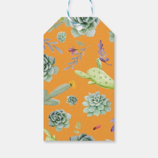 Cactus Pattern 11 Cadeaulabel (Achterkant)