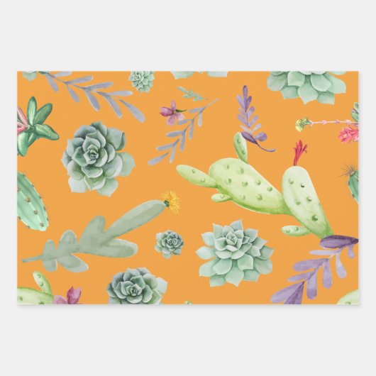 Cactus Pattern 11 Inpakpapier Vel (Voorkant 3)