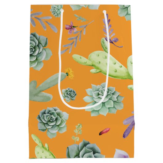 Cactus Pattern 11 Medium Cadeauzakje (Achterkant)