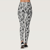 Cactus Pattern - Black and White Leggings (Achterkant)