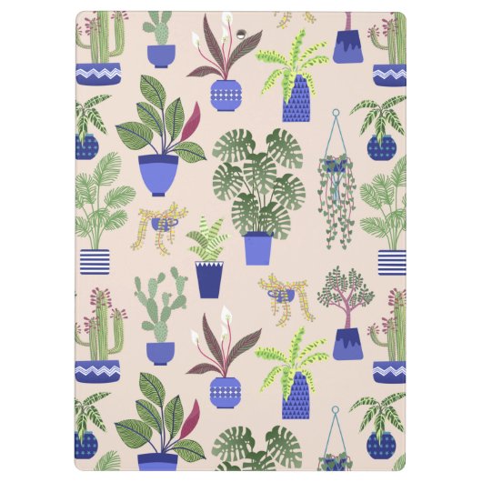 Cactus Pattern Blush Pink Klembord (Achterkant)