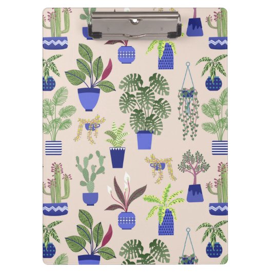 Cactus Pattern Blush Pink Klembord (Voorkant)