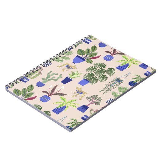 Cactus Pattern Blush Pink Notitieboek (Linkerzijde)