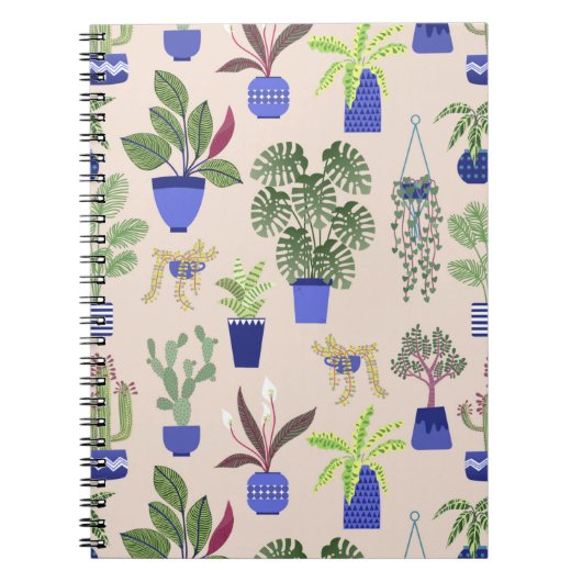 Cactus Pattern Blush Pink Notitieboek (Voorkant)