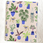 Cactus Pattern Blush Pink Planner<br><div class="desc">Huisplanten,  cactussen en succulenten patroon op een stoffige roze achtergrond voor tuinbouwers overal ter wereld. Originele kunst van Nic Squirrell.</div>