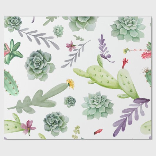 Cactus Pattern Cadeaupapier (Vlak)