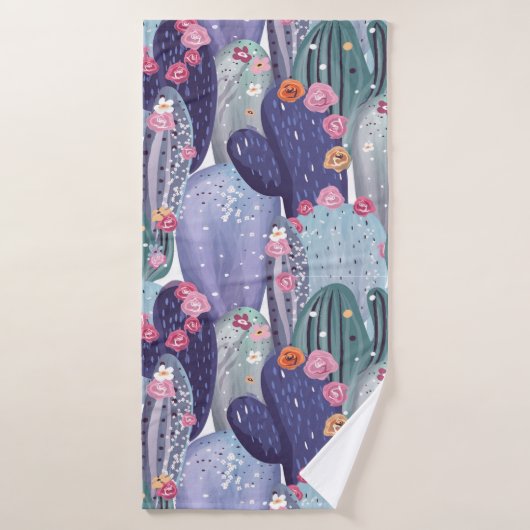 Cactus Pattern Colorful Waterverf Bath Towel set Badhanddoek (Badhanddoek)