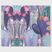 Cactus Pattern Colorful Waterverf Cadeaupapier (Vlak)