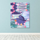 Cactus Pattern Colorful Waterverf Canvas Afdruk (Insitu (Houten vloer))