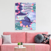 Cactus Pattern Colorful Waterverf Canvas Afdruk (Insitu (Woonkamer))