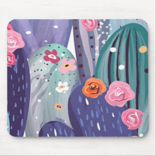 Cactus Pattern Colorful Waterverf Muismat